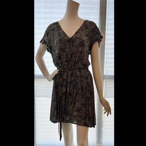 Floral black and white dress